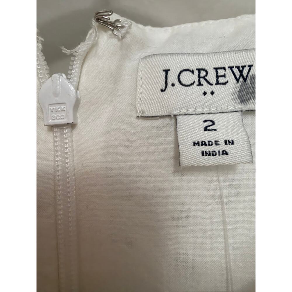 J. Crew-White Eyelet Lace Crochet Tiered Midi Dress Sleeveless-size 2 - Picture 3 of 5